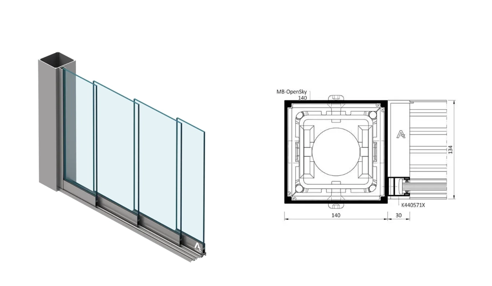 Zabudowa boczna szklana